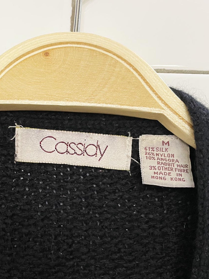 vintage cassidy silk-angora blend knit cardigan sweater