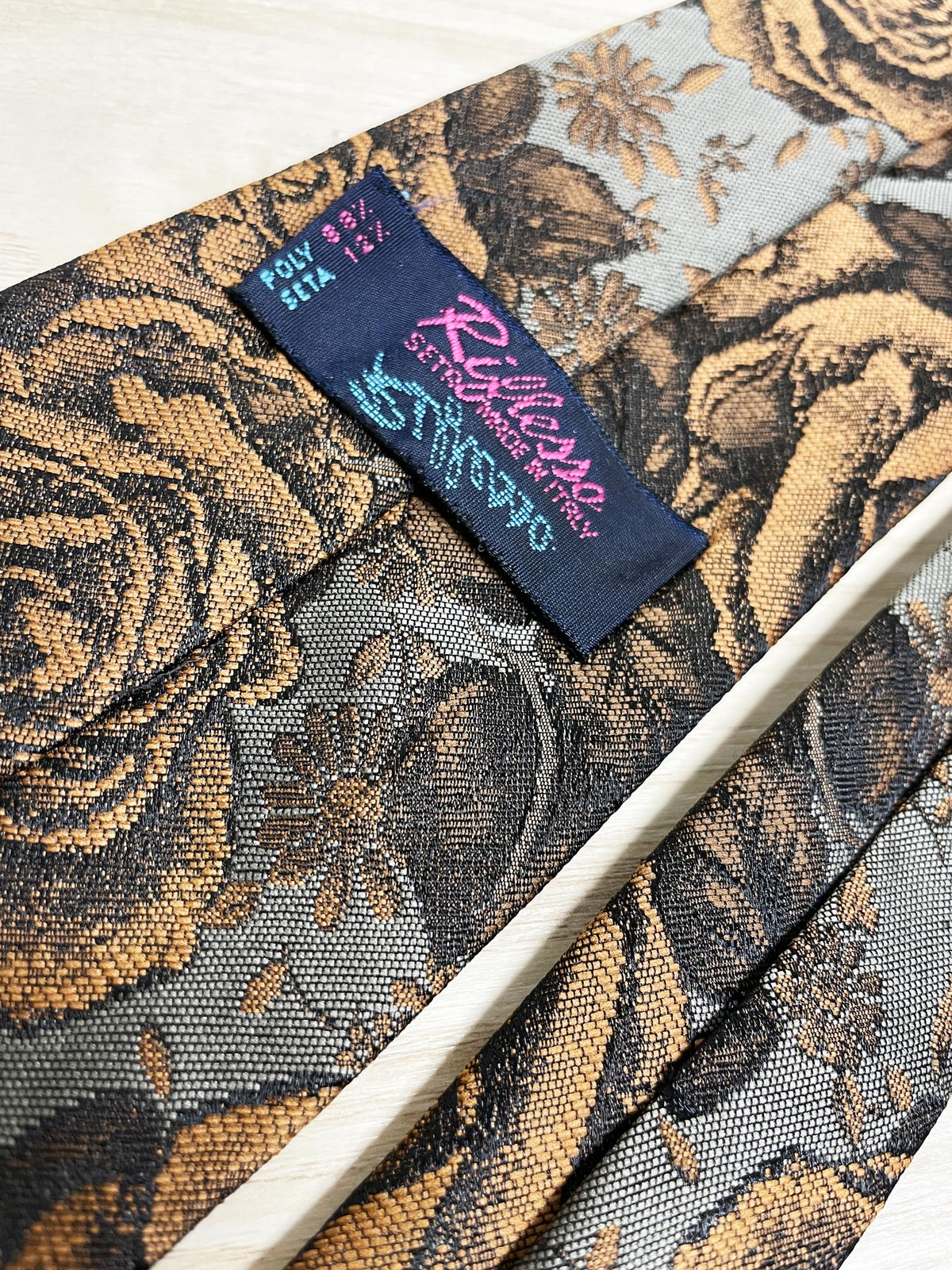 vintage riflesso silk-blend two tone floral tie | made in Italy