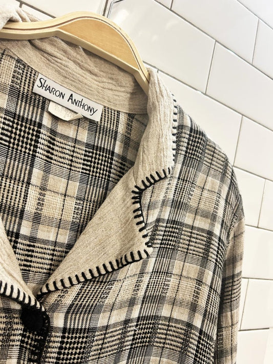 vintage 90s sharon anthony cropped button down - good market thrift store