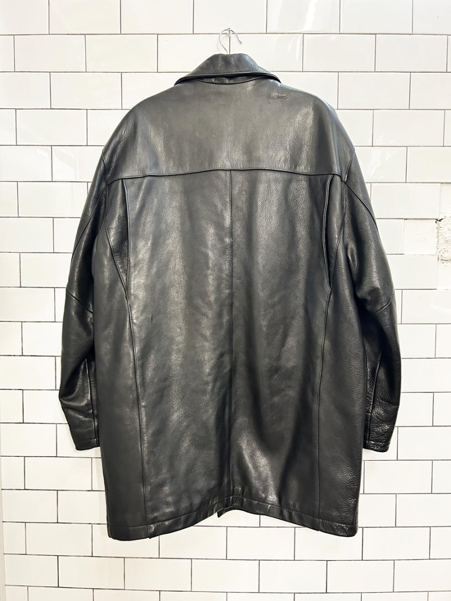 marc ny heavy leather lined coat - good market thrift store