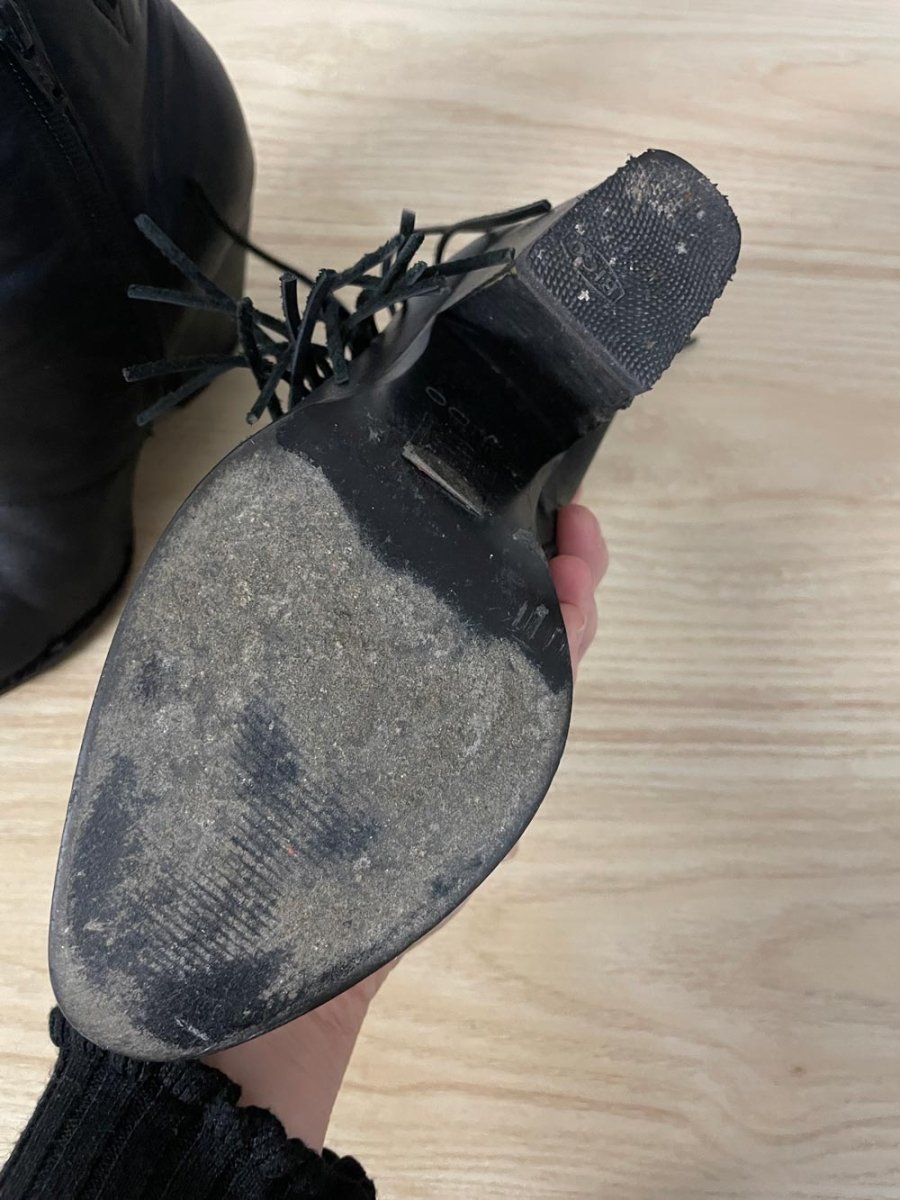 aldo western fringe heeled leather boot - good market thrift store