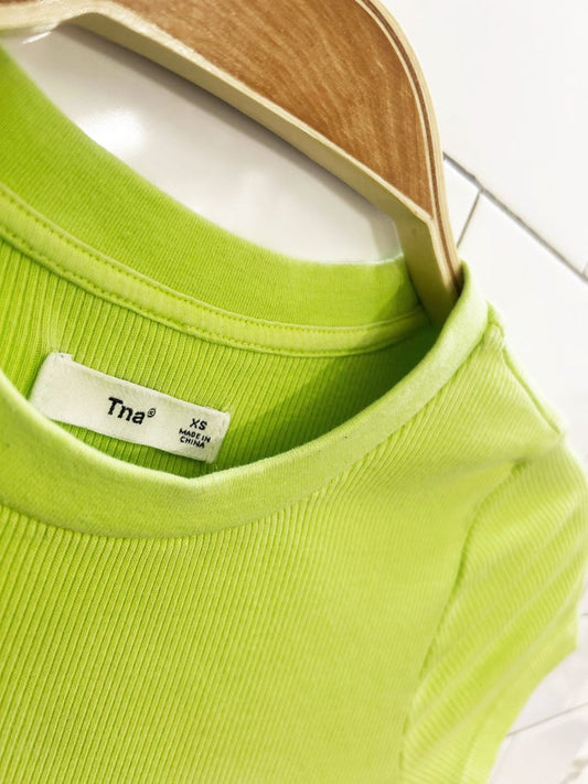 tna neon ribbed cropped tee - good market thrift store