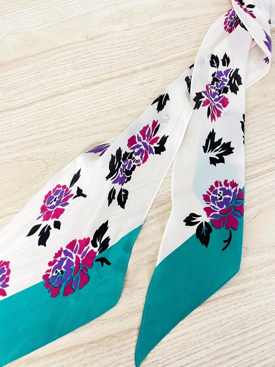 vintage 80s liz claiborne silk hair / neck scarf - good market thrift store