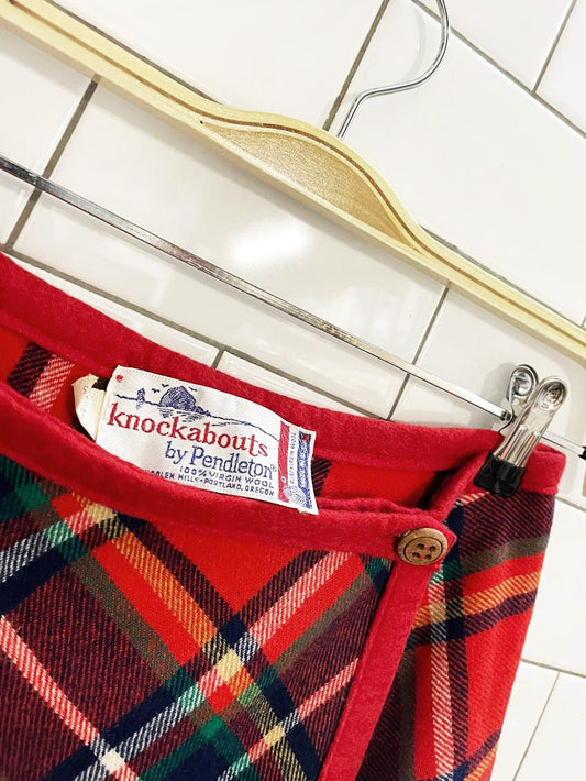 vintage 60s knockabouts by pendleton 100% wool tartan wrap maxi skirt | made in USA - good market thrift store