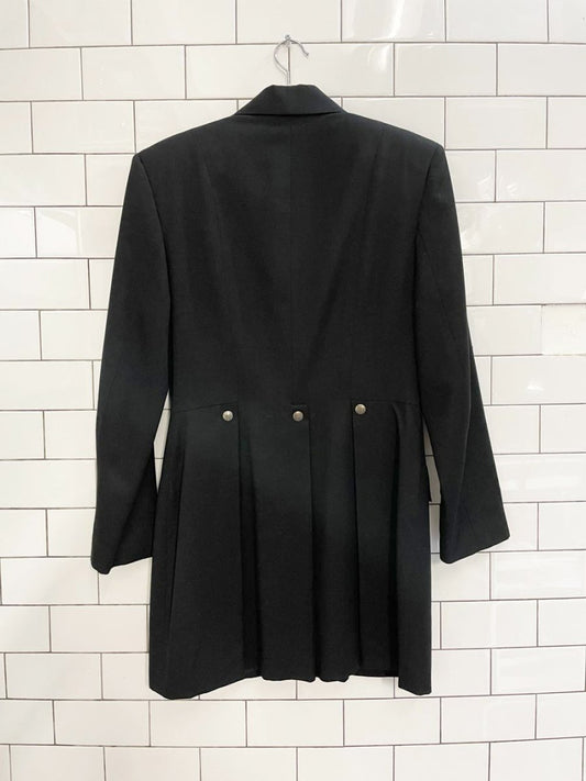 vintage 90s le chateau pleated tuxedo hem power shoulder blazer - good market thrift store