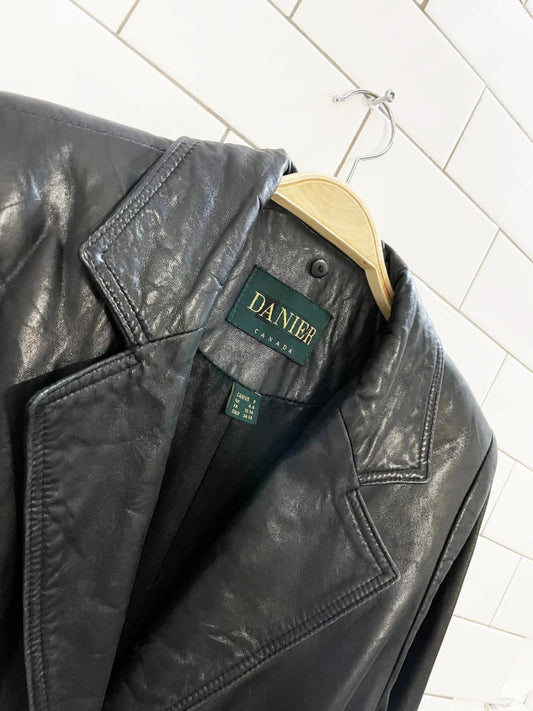 vintage 90s danier butter leather belted trench coat | lambskin - good market thrift store