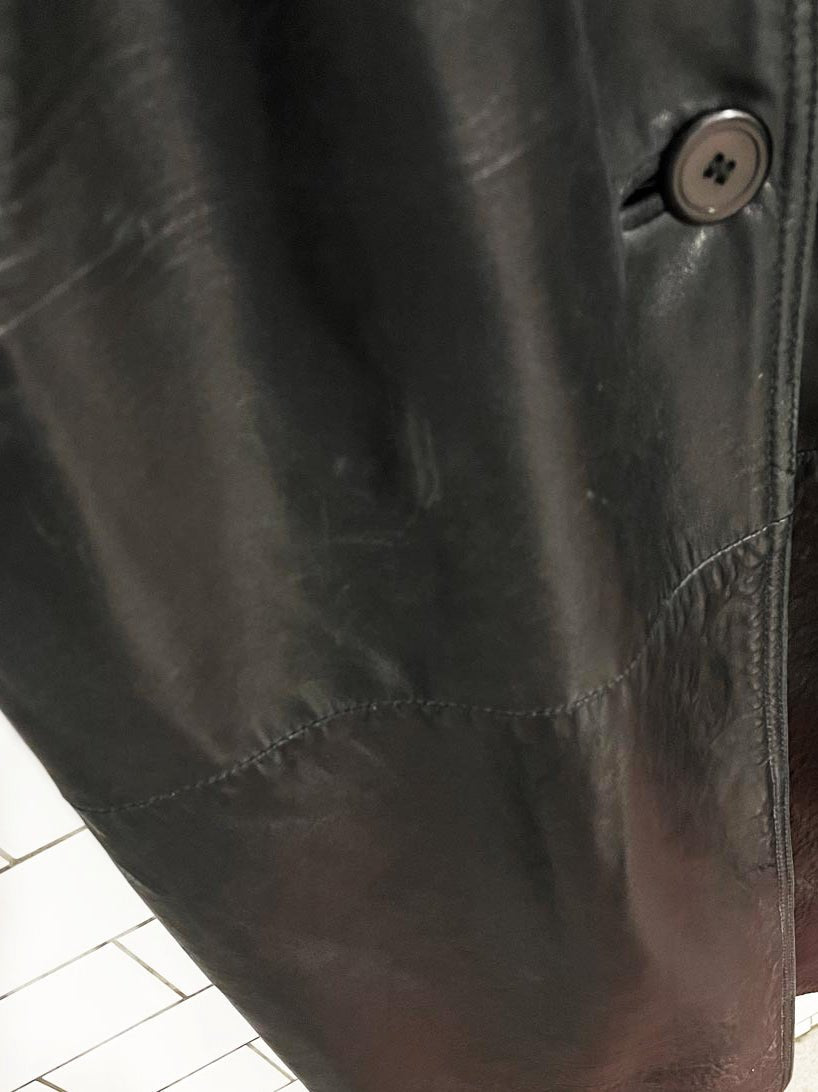 vintage 90s danier butter leather belted trench coat | lambskin - good market thrift store