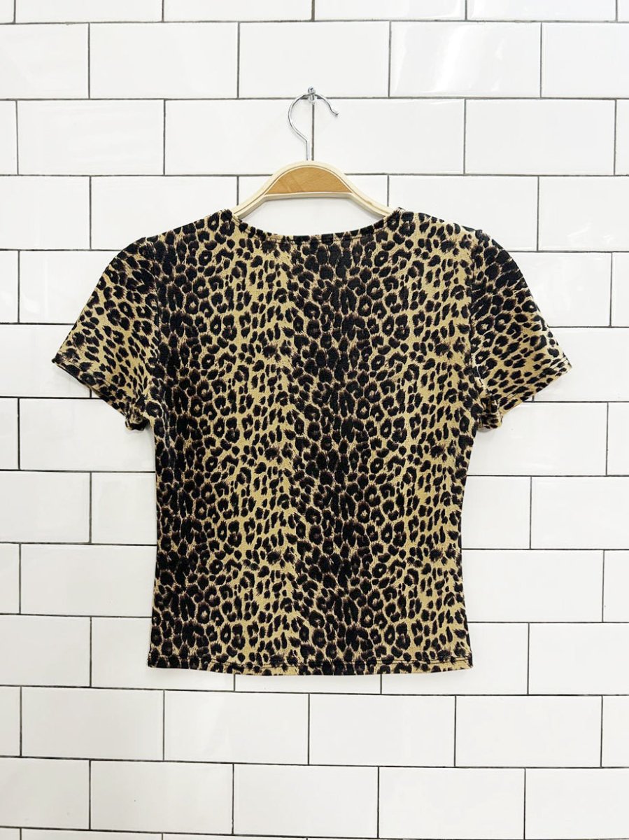 y2k animal print stretchy top - good market thrift store