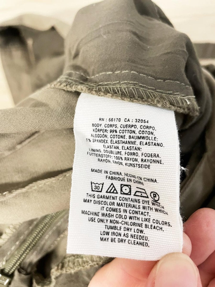 chino anthropologie scalloped belted wide leg jumpsuit - good market thrift store