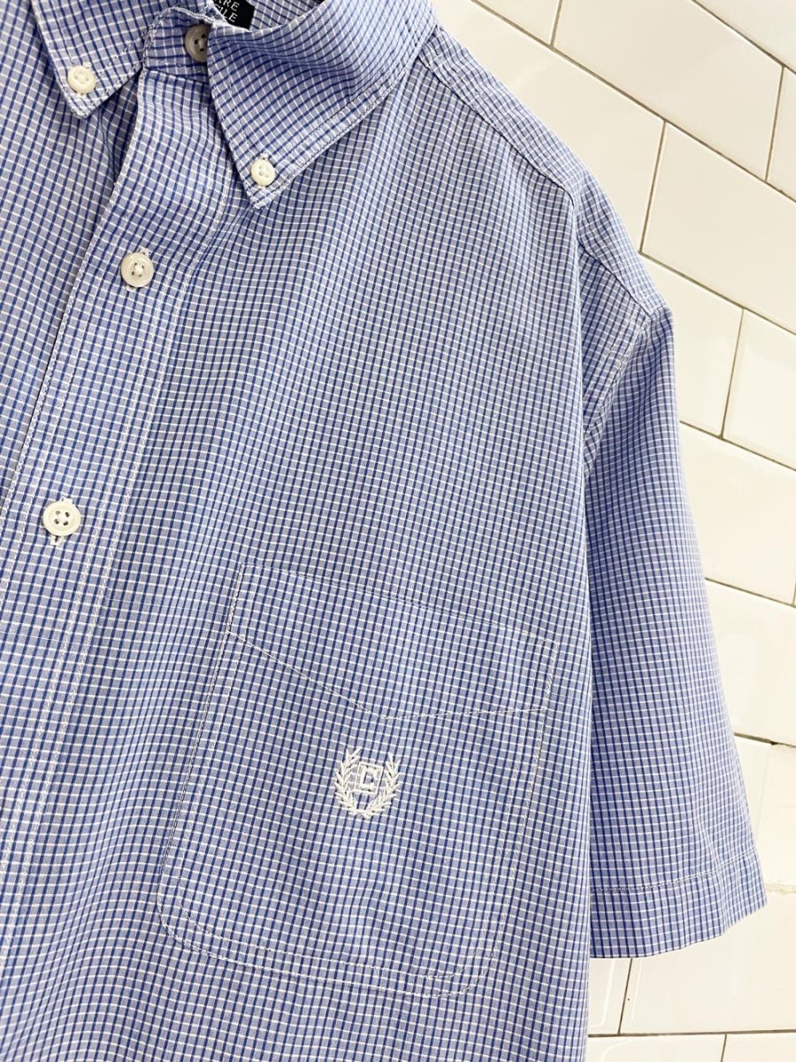 chaps ralph lauren crest pocket micro plaid shirt - good market thrift store