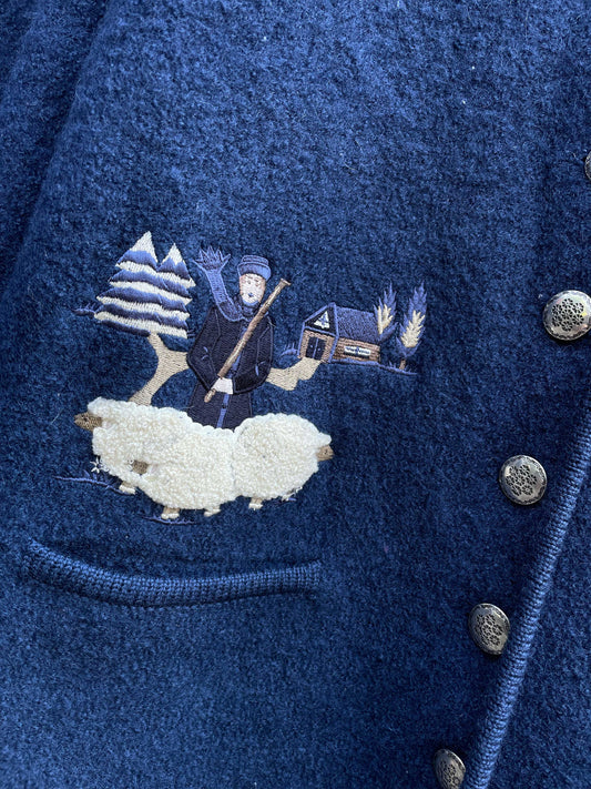 vintage 00s jessica boiled wool sheep farmer jacket