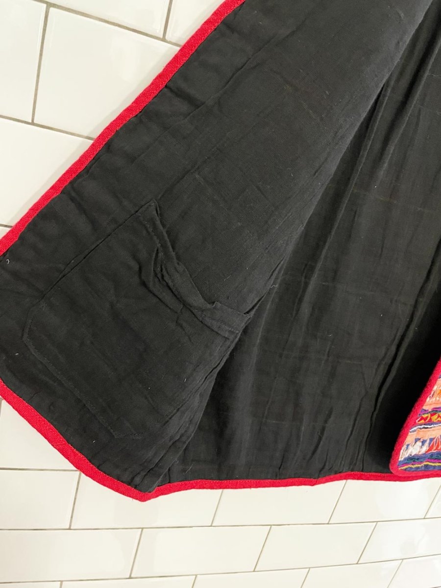 vintage handmade boho woven open vest - good market thrift store