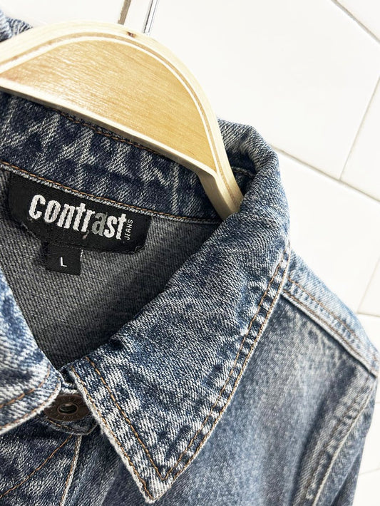 y2k contrast denim jacket - good market thrift store