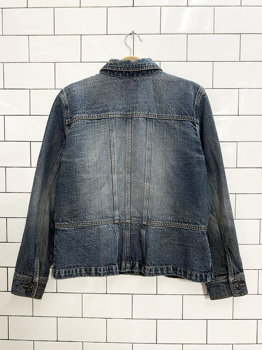 y2k contrast denim jacket - good market thrift store
