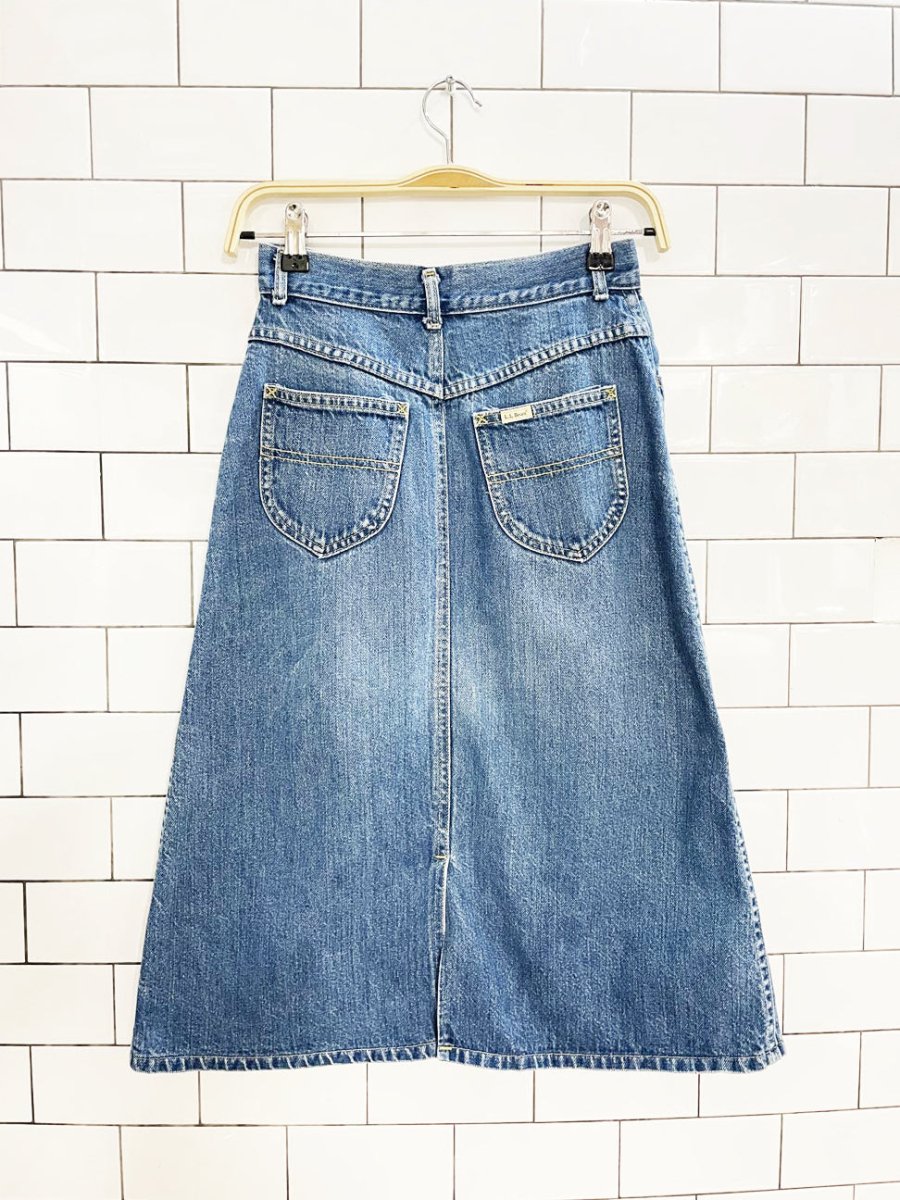 vintage ll bean denim knee - length skirt | made in USA - good market thrift store