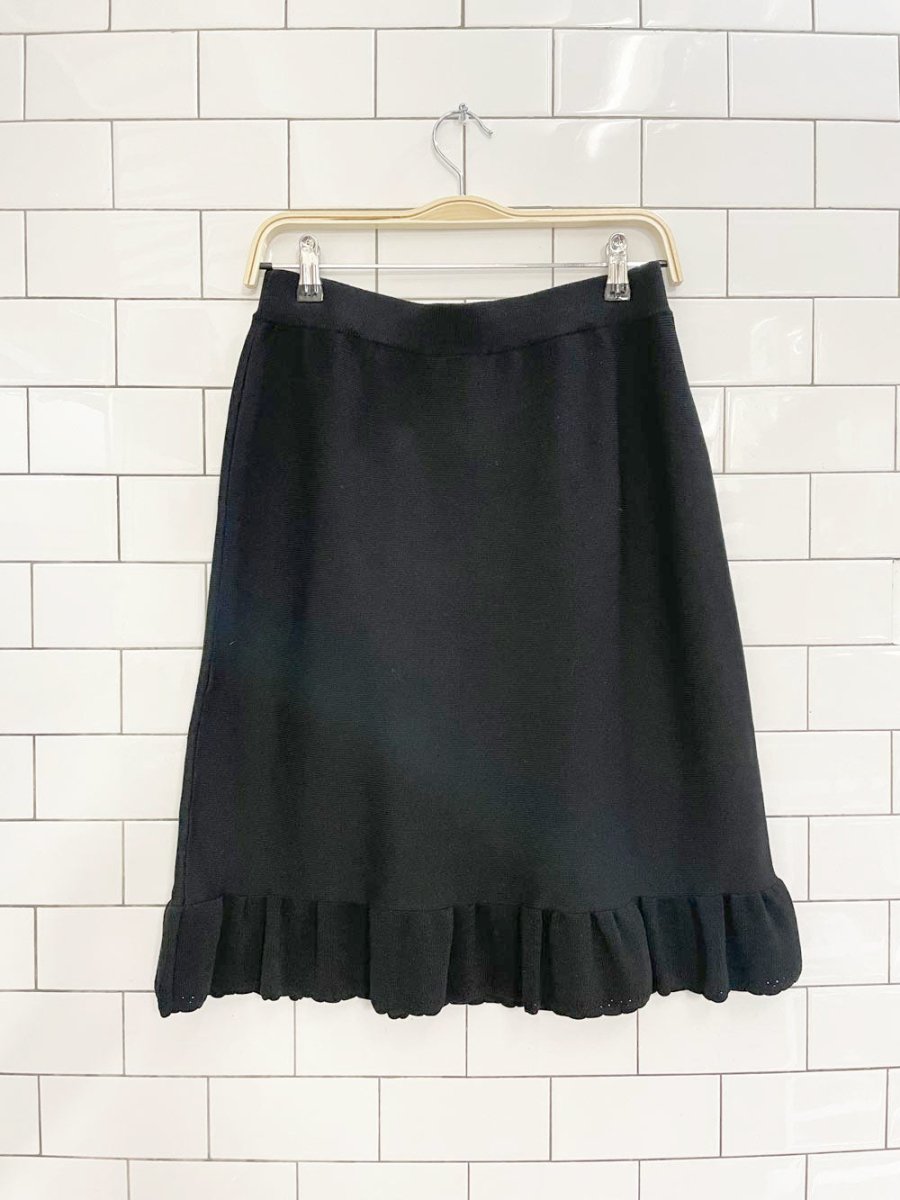 nado france knit pointelle ruffle trim skirt - good market thrift store