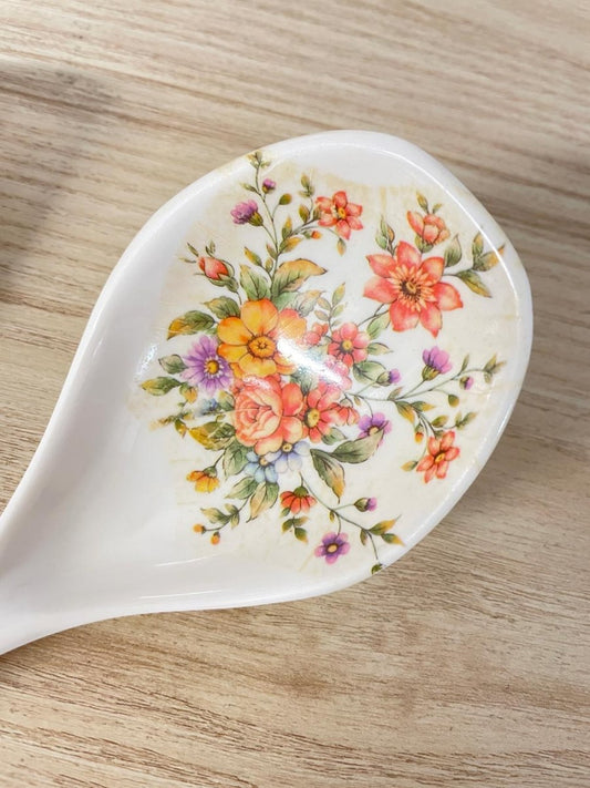x2 vintage floral serving utensils - good market thrift store