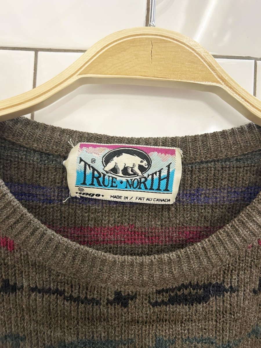 vintage 90s true north knit dad sweater - good market thrift store