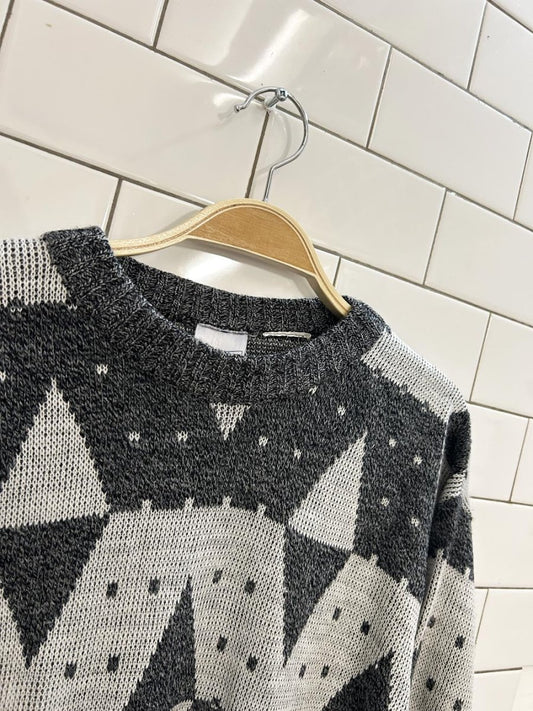 vintage 80s sears diamond knit dad sweater - good market thrift store
