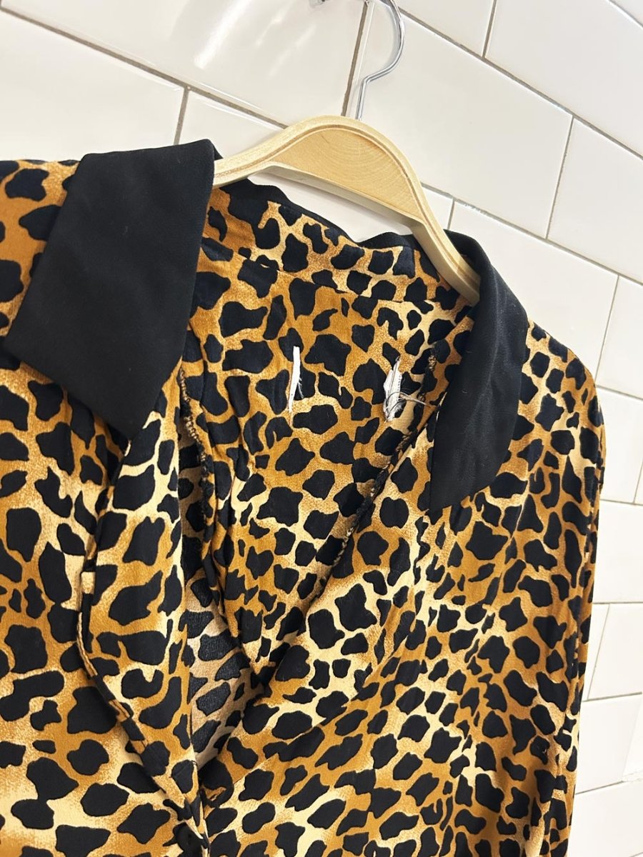 vintage 00s cheetah print blouse - good market thrift store