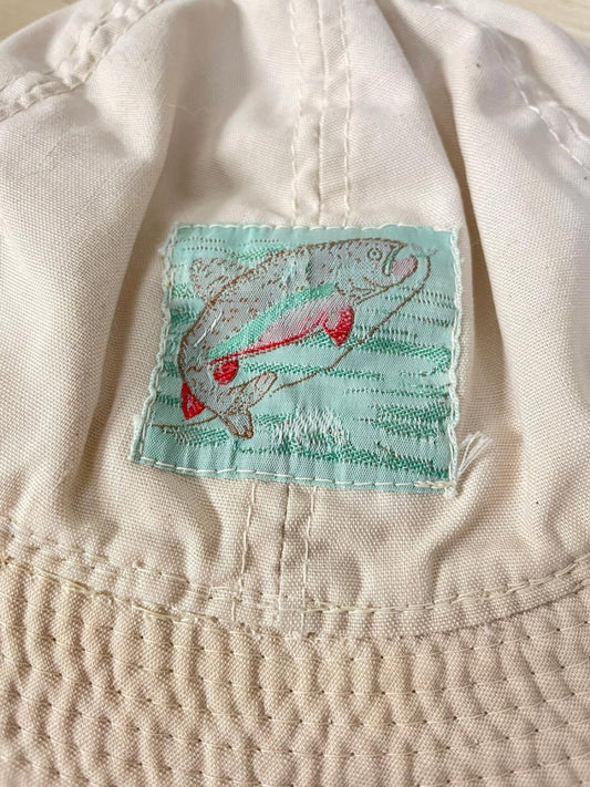 vintage fishing patch bucket hat - good market thrift store