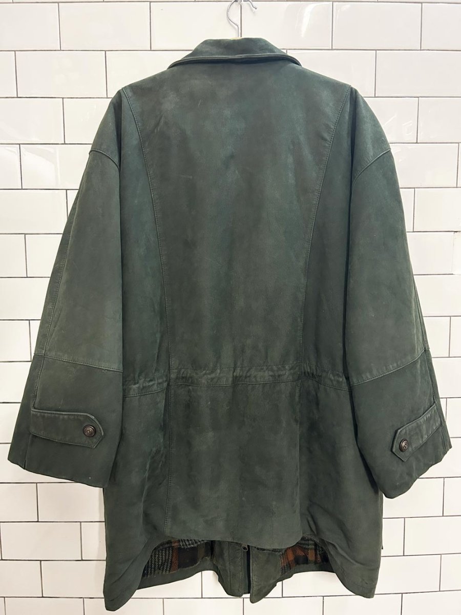 vintage 90s gianni antonio soft suede duffle coat - good market thrift store