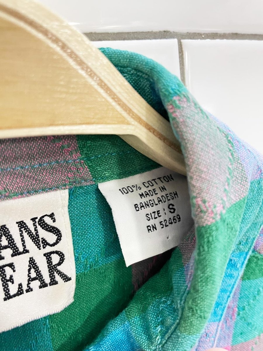 vintage 90s jeanswear argyle check cropped shirt - good market thrift store