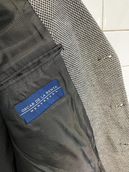 vintage oscar de la renta silk - wool menswear blazer - good market thrift store