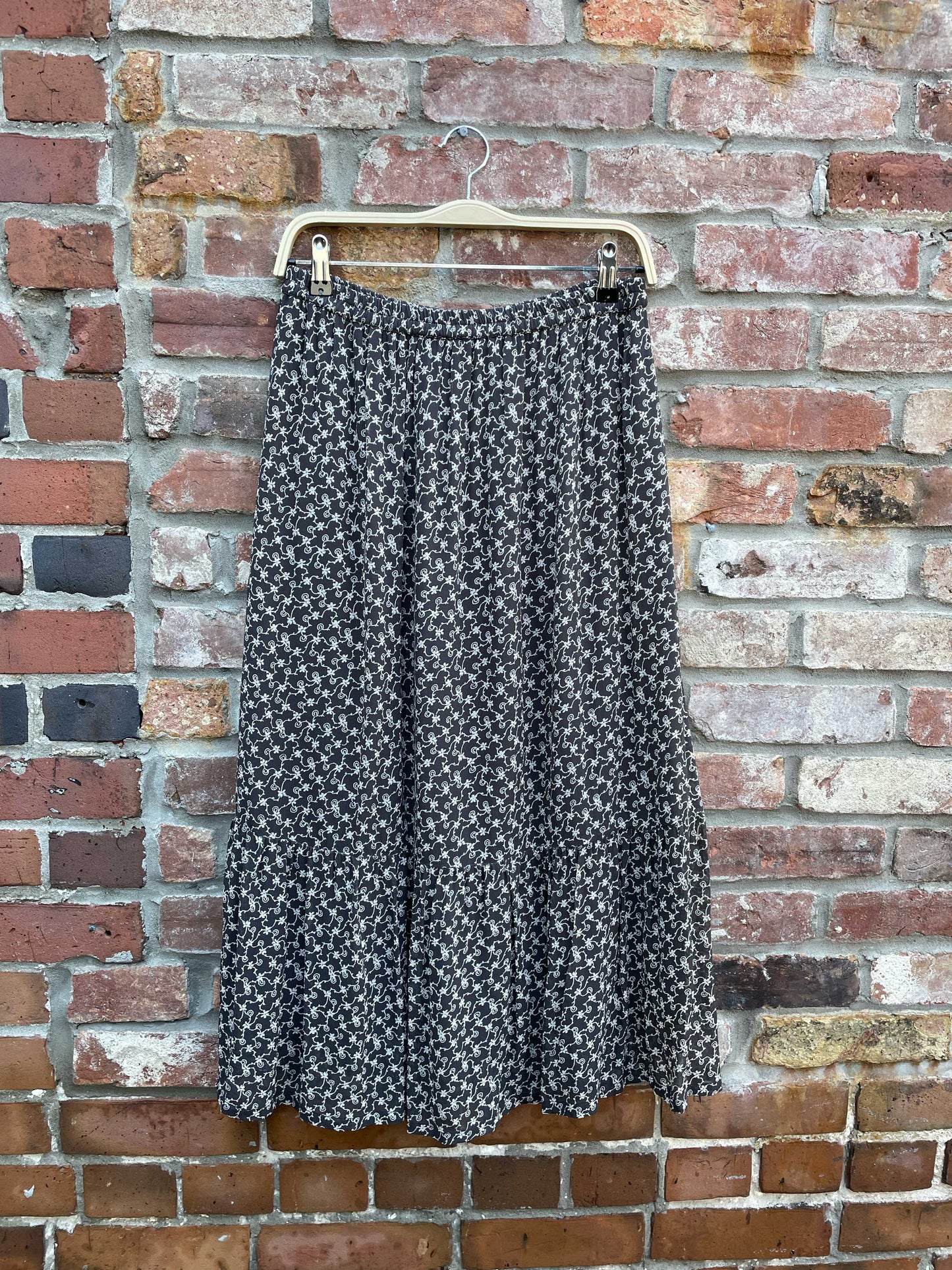 april cornell micro floral midi skirt