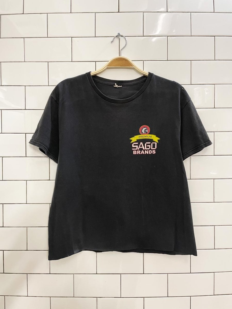 vintage 90s cigarette sago brands crop tee - good market thrift store