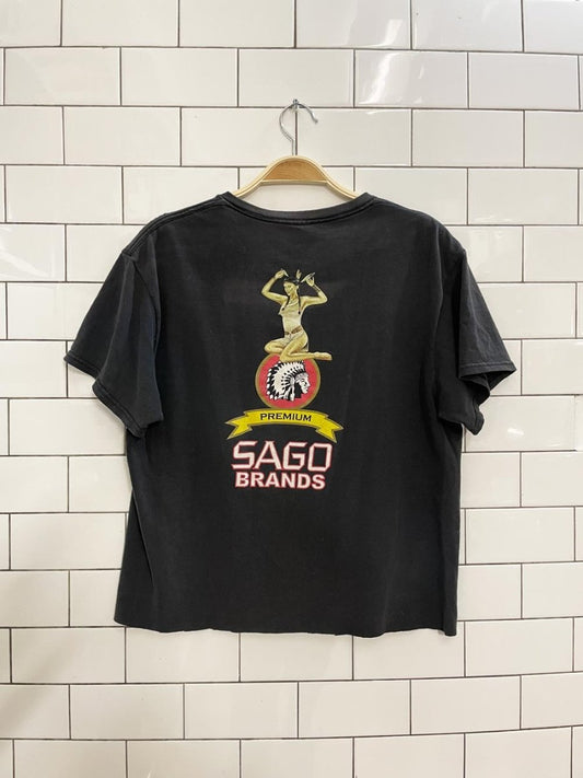 vintage 90s cigarette sago brands crop tee - good market thrift store