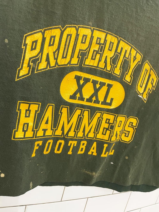 vintage 00s varsity football crop tee - good market thrift store