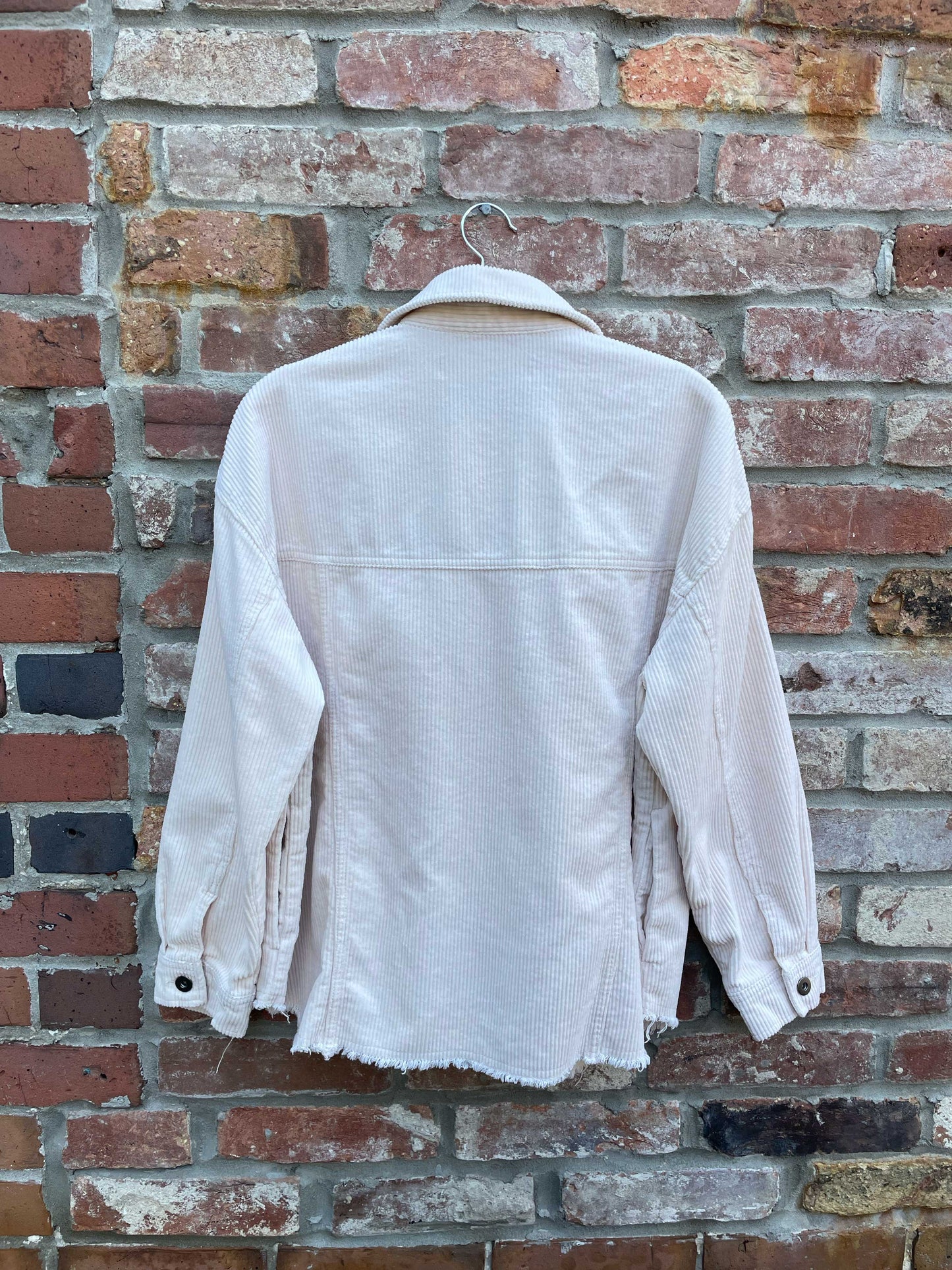 zara chunky cord raw hem shirt jacket