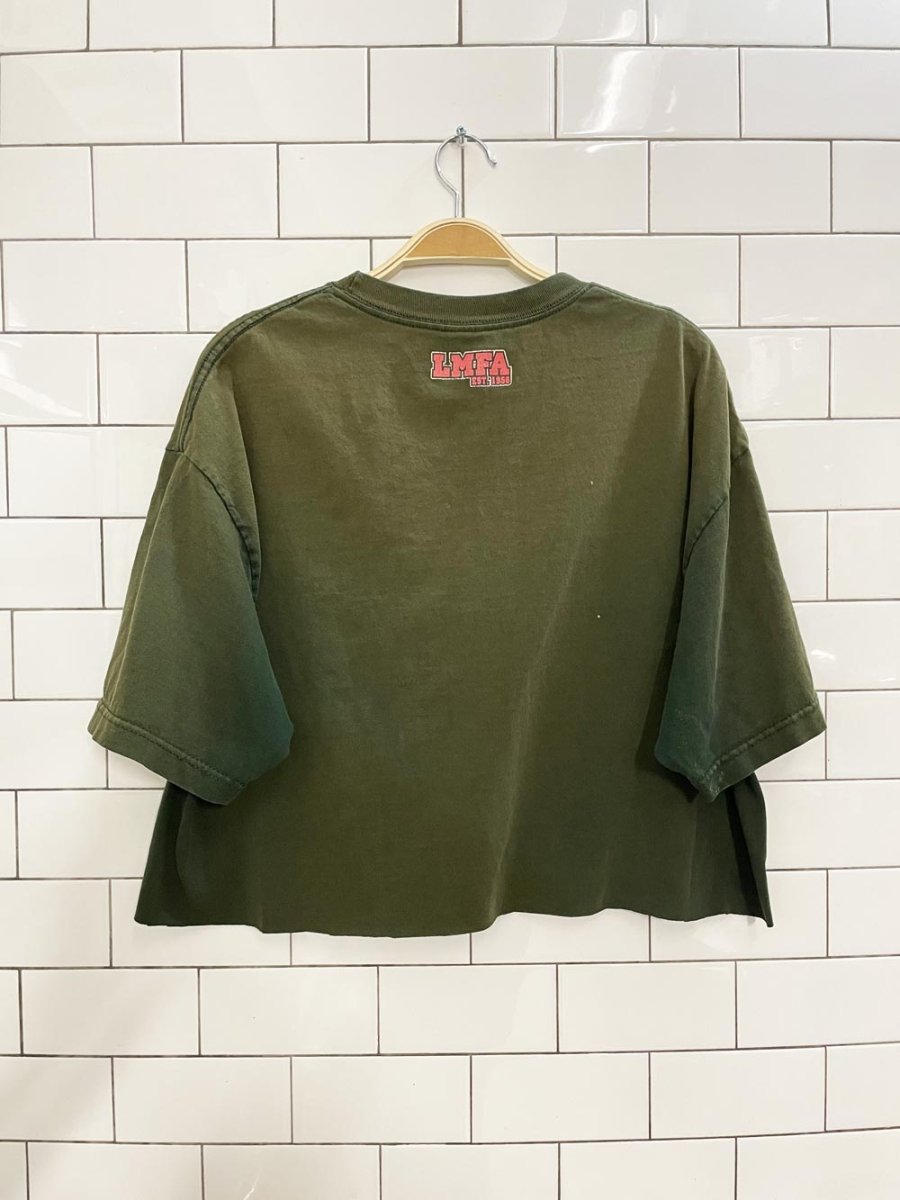 vintage 00s varsity football crop tee - good market thrift store