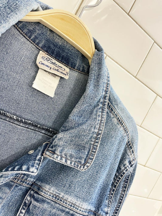 vintage 00s tradition boxy denim jacket - good market thrift store