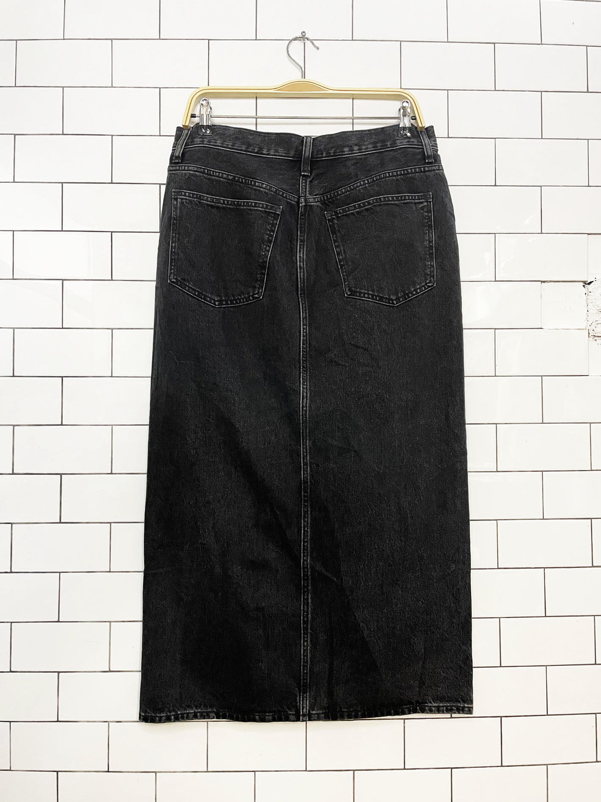 madewell denim mid-rise maxi skirt