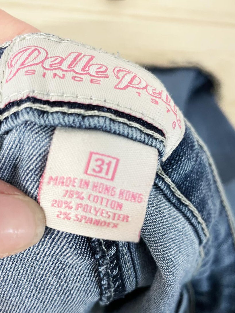 y2k pelle pelle crochet trim denim mini skirt | boho - good market thrift store