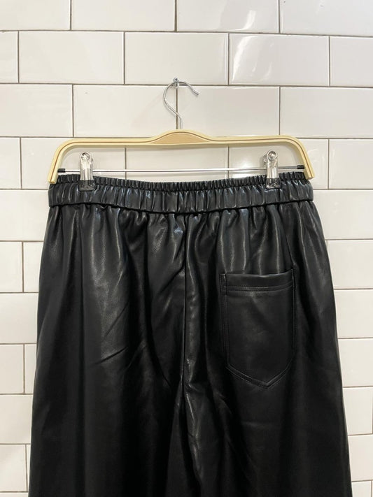 mayson the label faux leather wide leg pants - good market thrift store