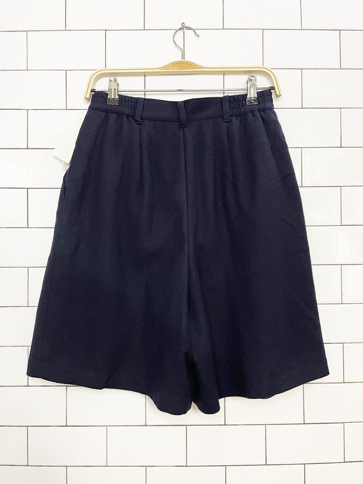 nwt vintage sag harbour 100% wool pleated trouser shorts