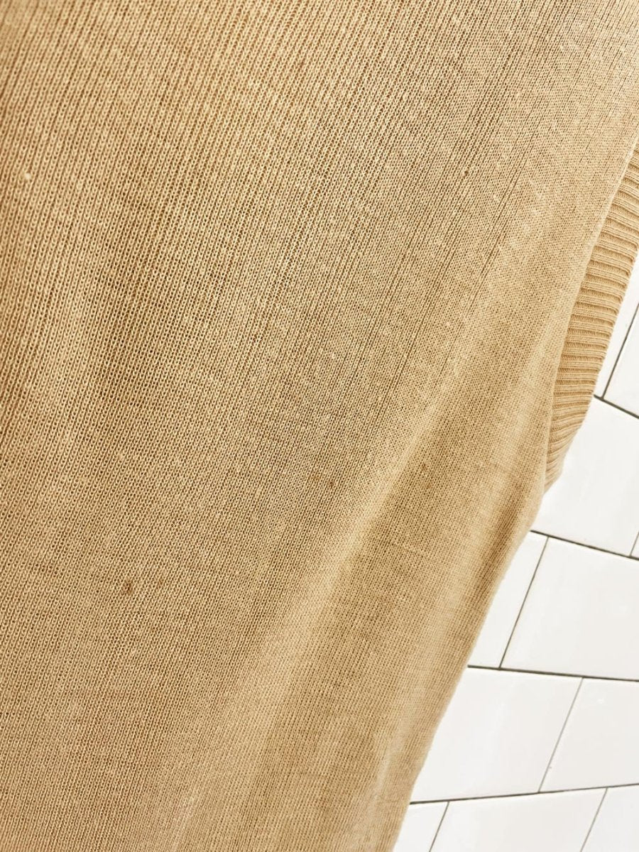 vintage helen harper tan knit vest - good market thrift store