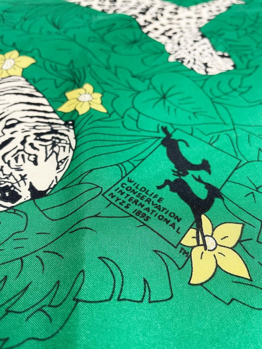 vintage wildlife conservation white tiger jungle square scarf | NYZS 1895 - good market thrift store