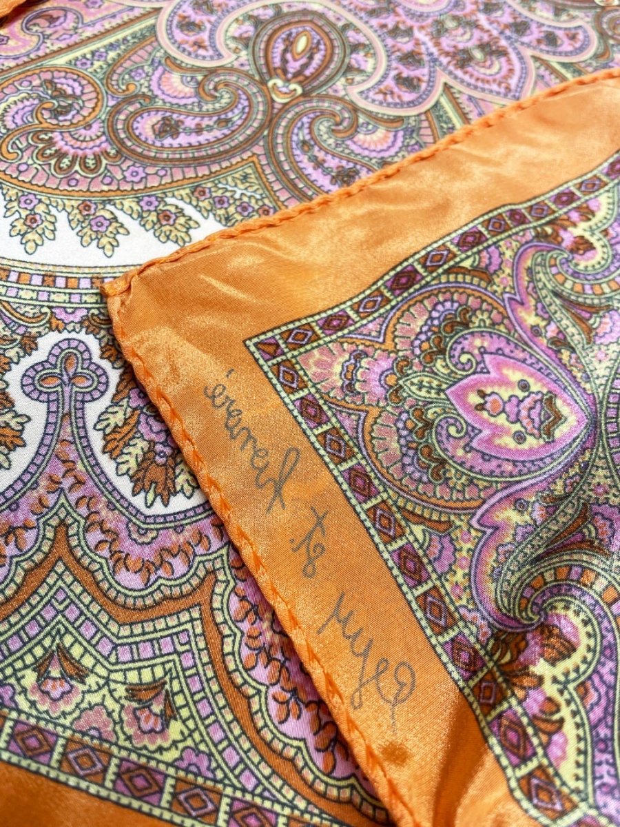 vintage guy st. honoré 100% silk square scarf | hand - rolled edge - good market thrift store