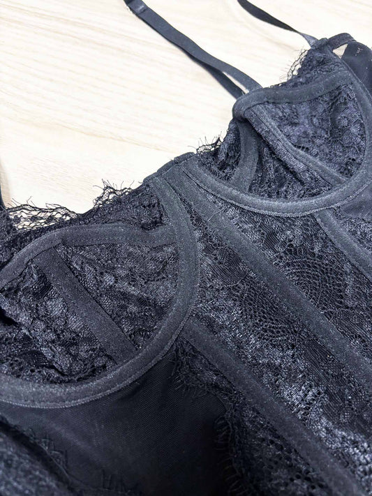 black lace corset lingerie