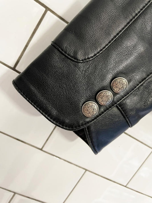 vintage 90s scully western button butter leather jacket - good market thrift store