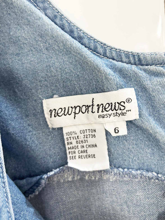 vintage 90s newport news tie front denim romper