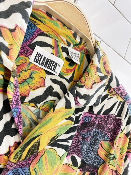 vintage 90s islander fish + flora resort shirt - good market thrift store