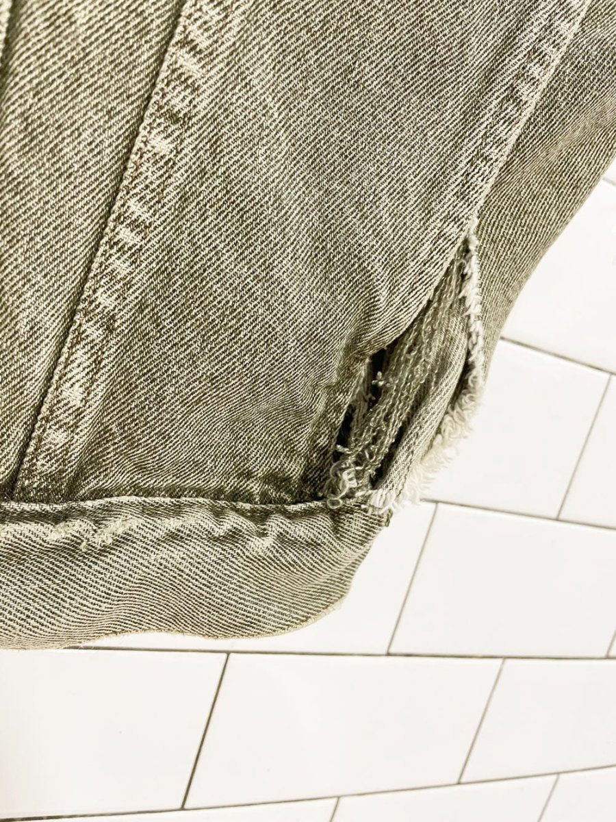 vintage levi's green denim cut off vest - good market thrift store