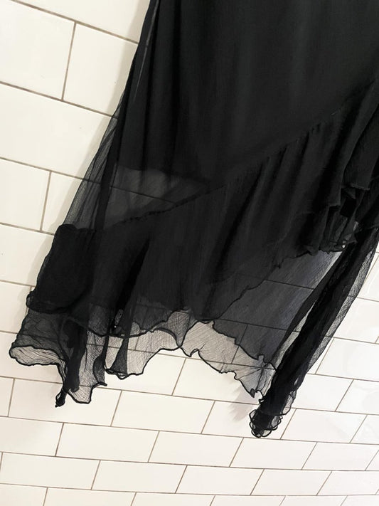 y2k smart set ruffled chiffon midi skirt - good market thrift store