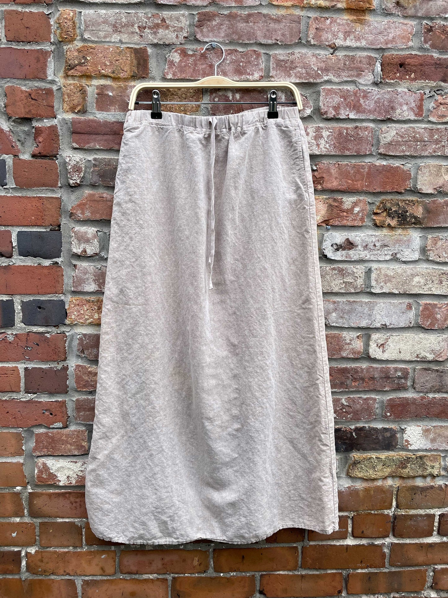 max studio linen-blend midi skirt