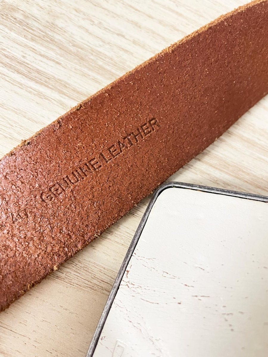 y2k dkny minimal buckle grunge leather belt - good market thrift store